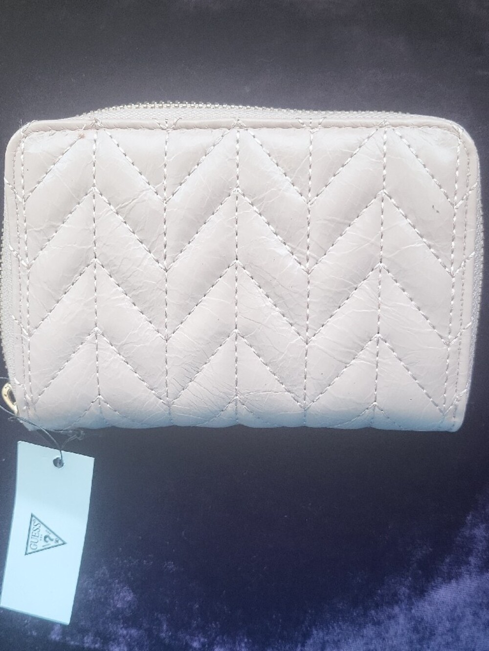 Blush Quilted Chevron Zip-Around Women's Wallet - Picture 6 of 7
